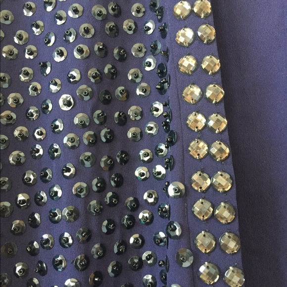 H&M Blue Sequin Open Front Cardigan Size 6. - Picture 4 of 8